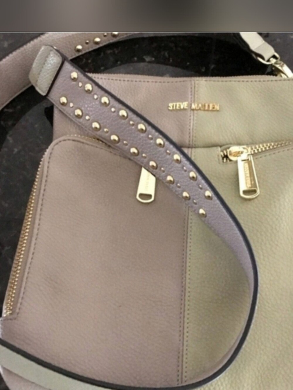 Steve Madden Gray & Light Green Crossbody Purse, NWOT